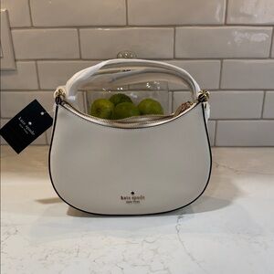 NWT Kate Spade Cream Shoulder Bag with Gold Accents